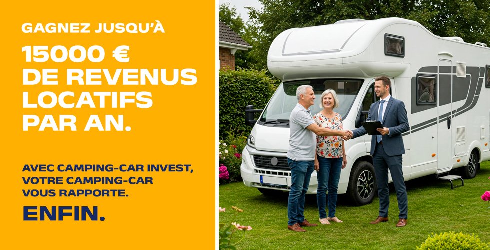 Avec Camping Car Invest, votre camping-car vous rapporte jusqu'à 15000 € de revenus complémentaires par an