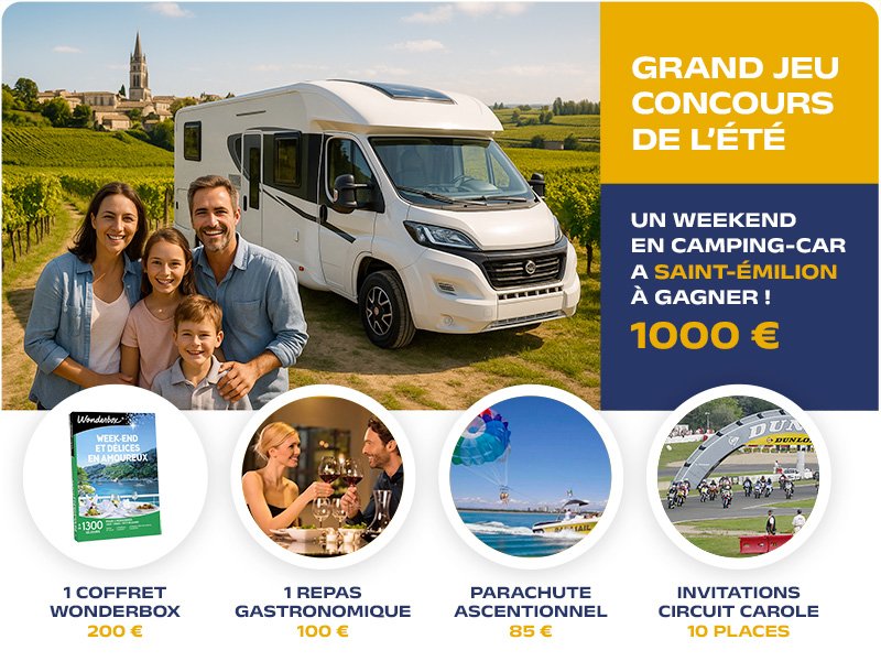 Nouveaux cadeaux pour le jeu concours de l'été réservé aux propriétaires de camping-cars