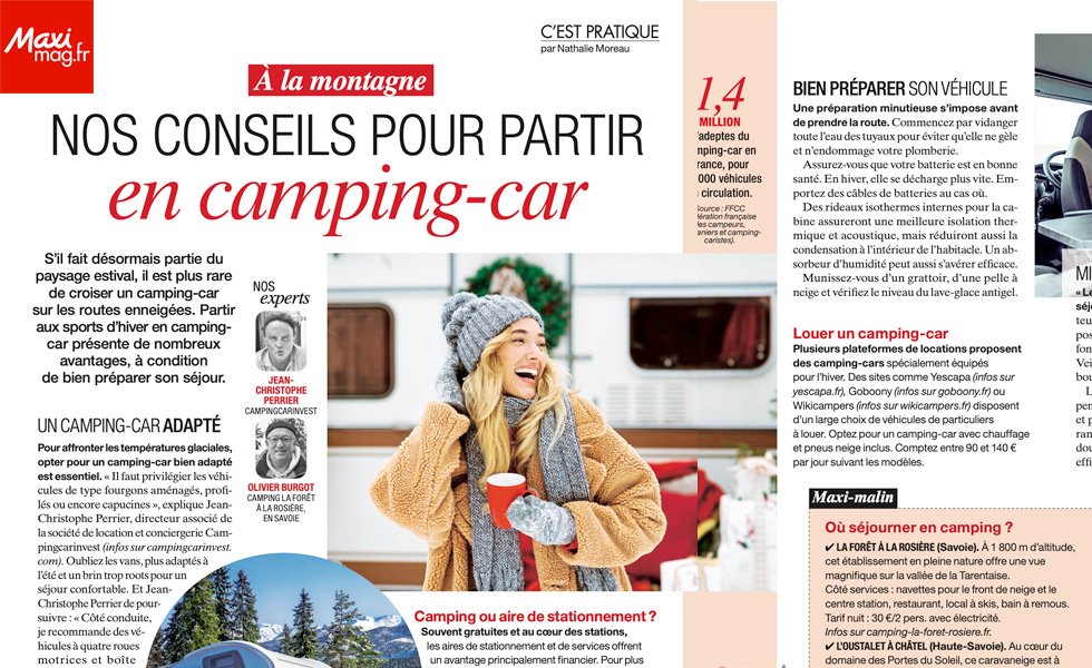 On parle de Camping Car Invest dans le magazine MaxiMag.fr de janvier 2025