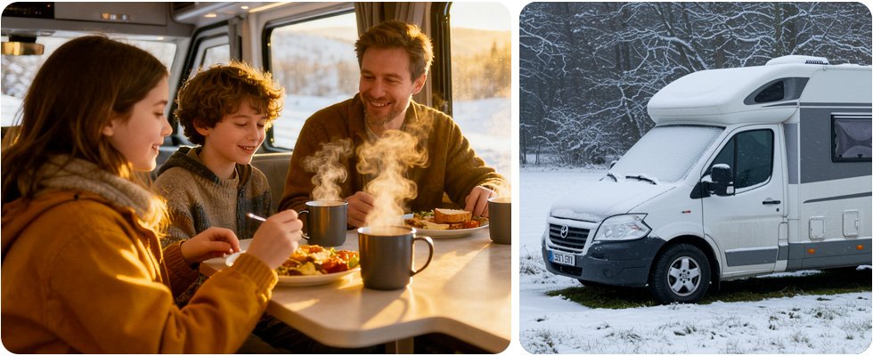 Simulation concrète de coût énergétique poru chauffer un camping-car en hiver