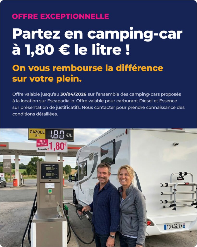 Partez en camping-car avec un prix au litre à 1,80 euros seulement