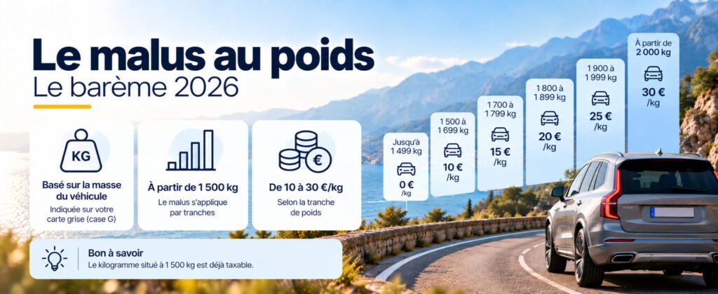 Impact du malus au poids sur le calcul de la carte grise
