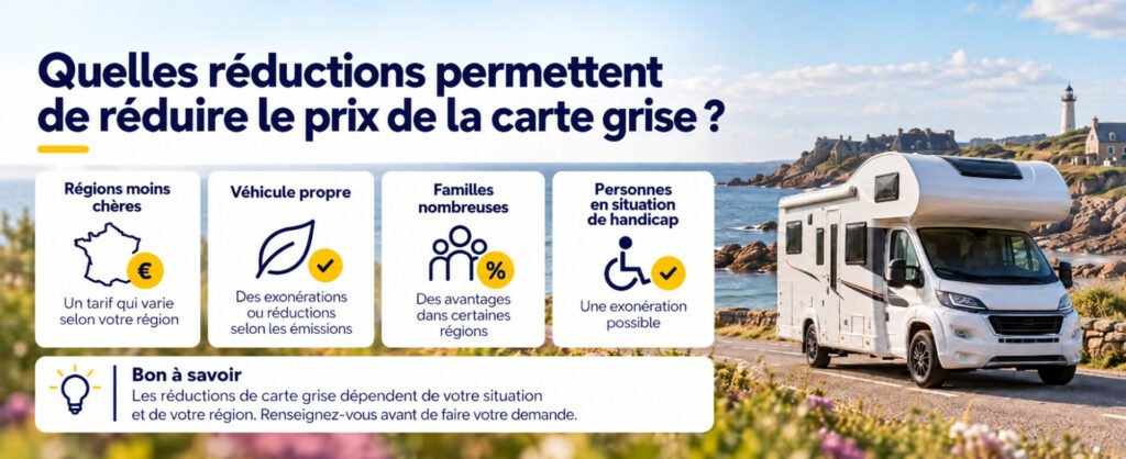 Quelles réductions permettent de réduire le prix de la carte grise ?