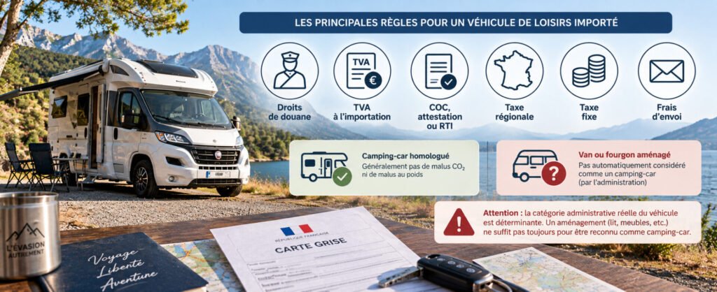 Camping-car, van aménagé ou véhicule de loisirs importé : quelles règles ?