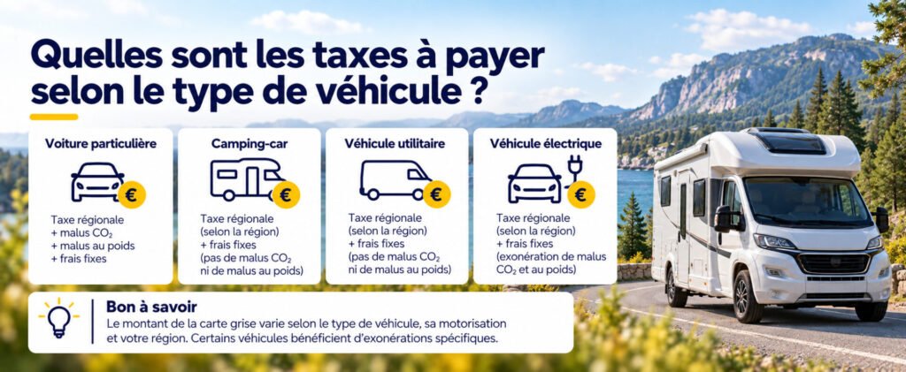 Quelles sont les taxes à payer selon le type de véhicule ?